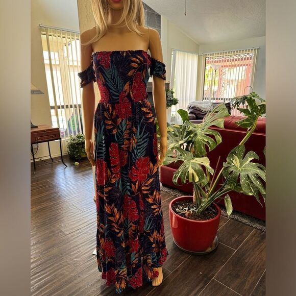 FASHION NOVA Laurel Off Shoulder Maxi Dress - Blue/combo - Picture 8 of 11